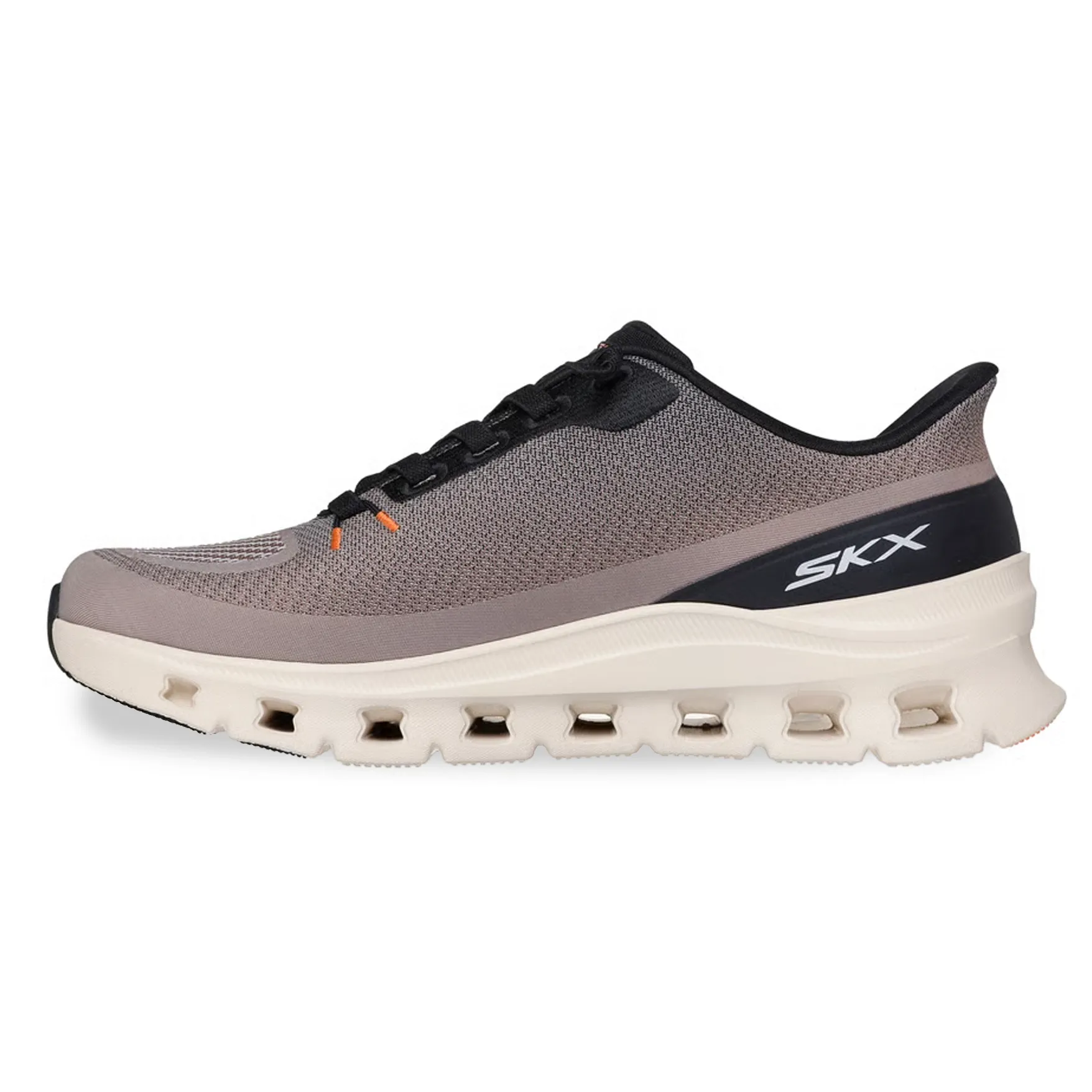 Tênis Casual Skechers Arch Fit Masculino Bege destaque no design e conforto